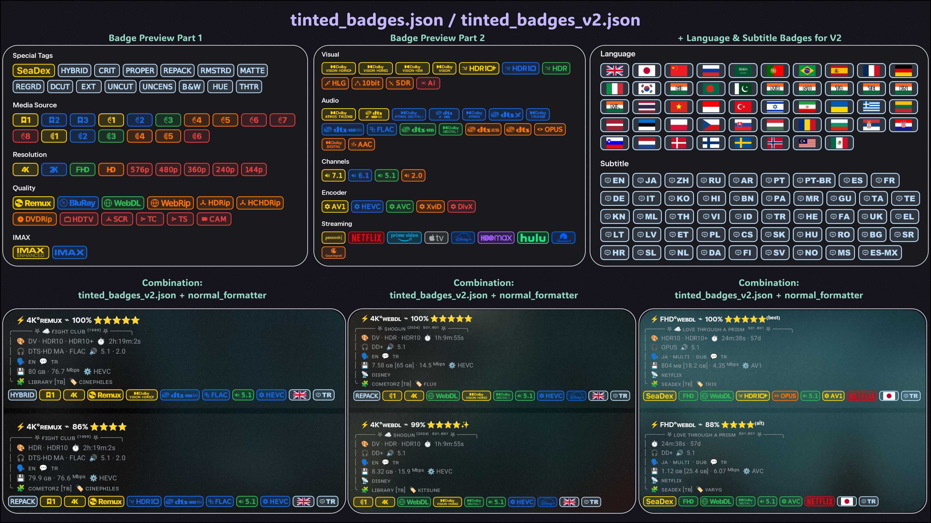 Tinted badges preview